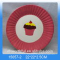 Nice icecream ceramic round plates candy plates for kitchen